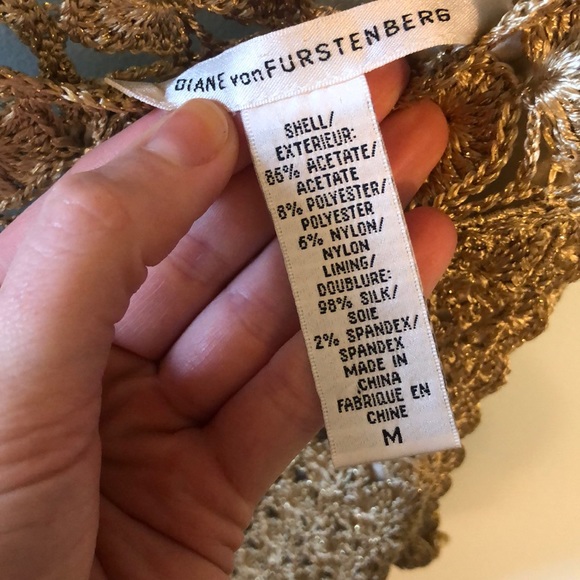 Diane Von Furstenberg Gold Crochet Dress - Picture 7 of 7